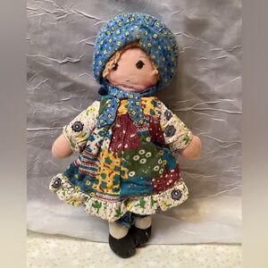 Holly Hobbie Vintage Knickerbocker Patchwork Doll American Greetings 9"